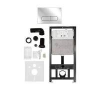 Комплект инсталляции REHAU NOVAFLOW с панелью смыва NOVA ELLIPSE 001 хром глянцевый 19101091001