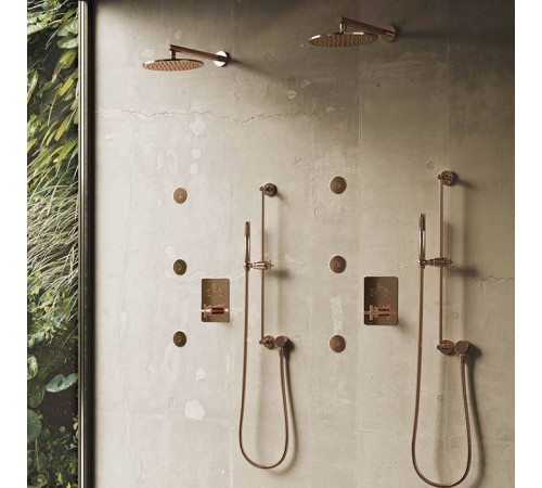 Верхний душ Newform X-STEEL 316 25 см без кронштейна G1/2 PVD Brushed copper bronze 29392X.59.067