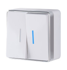 Выключатель двухклавишный с подсветкой Gallant белый W5020101