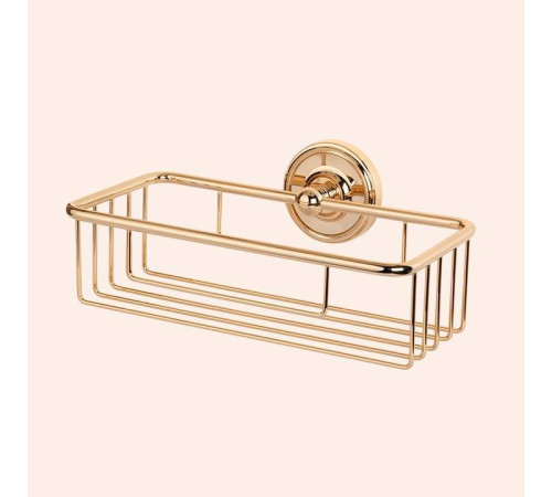Полка-решетка для ванной подвесная TW Bristol 527 прямоугольная 24x14x7 см светлое золото TWBR527gold