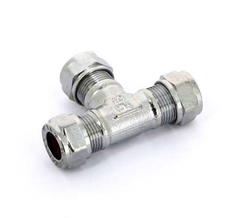 Тройник обжимной хромированный Tiemme 10 мм 1130073