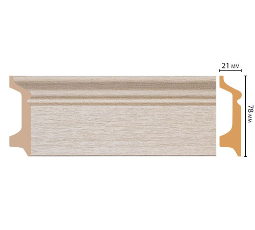 Плинтус напольный DECOMASTER из полистирола 78х21х2400 мм D122-71 ДМ