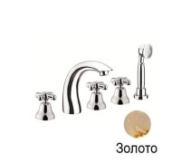 Смеситель для ванны Fiore Margot на 5 отверстий золото 26GO0608