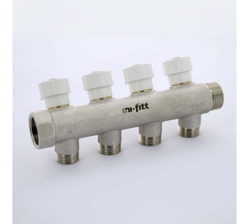 Коллектор с вентилями Uni-Fitt 3/4 4 выхода 1/2 40 мм 400N3240