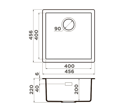 Кухонная мойка Omoikiri Yamakawa 45-U/I-GR Artceramic 45.6 x 45.6 см leningrad grey 4993778