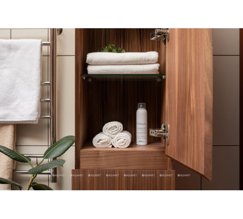 Шкаф-пенал Aquanet Нью Йорк 35 L шпон орех 00257886