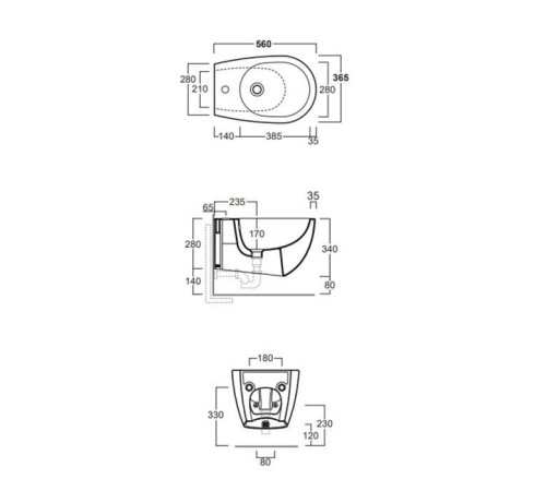 Биде подвесное Simas Vignoni 56х36.5 см 1 отверстие moka matt VI19 moka matt