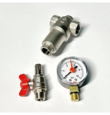 Фильтр промывной Uni-Fitt MINI В 1/2 со сливным краном и манометром никелированный 214M2000