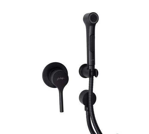 Смеситель с гигиеническим душем Jacob Delafon Elate матовый черный E24610-BL