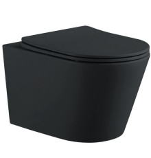 Унитаз подвесной безободковый Aquatek Вега 525х360х320 мм с сиденьем микролифт матовый черный AQ1905-MB