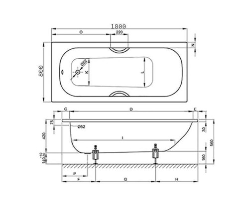 Ванна встраиваемая Bette Form 2020 180х80х42 см с шумоизоляцией 2950-000 AD PLUS