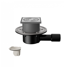 Трап с нержавеющей решеткой Fachmann T 510.1 SNsP горизонтальный выпуск DN 40/50 04.032