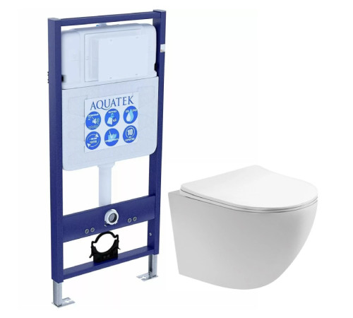 Комплект инсталляции с унитазом AQUATEK ЕВРОПА cm (рама INS-0000012, унитаз AQ1900-00 soft-close) ЕВРОПА cm