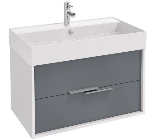 Тумба для раковины Jacob Delafon Vivienne 80 см белый блестящий / серый матовый EB1667-J5-J54