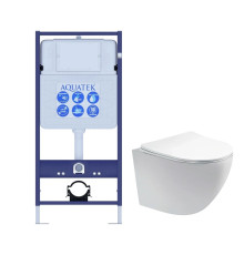 Комплект инсталляции с унитазом AQUATEK ЕВРОПА cm T (рама INS-0000012, унитаз AQ1900T-00 soft-close) ЕВРОПА cm T