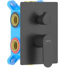 Смеситель для ванны Aquanet Oberon скрытого монтажа 3 режима матовый черный AQ1247MB