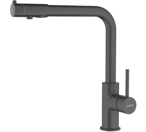 Смеситель для кухни Aquanet Европа под фильтр матовый черный AQ1386MB