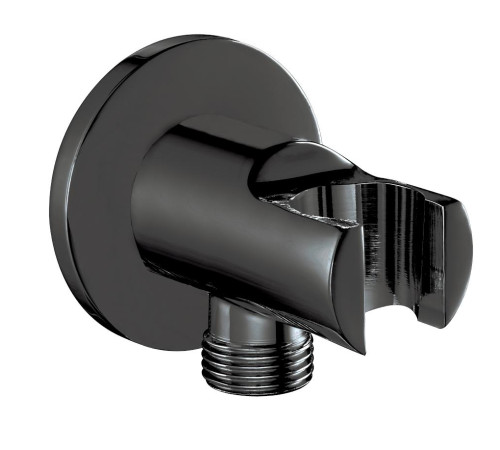 Шланговое подсоединение с держателем для душа TRES матовый черный 102199523C1EX