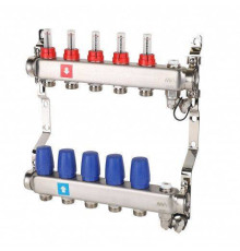 Коллекторная группа Hogart Premium 1 x 3/4 EK 5 выходов с расходомерами, дренажным краном и воздухоотводчиком HOGMS70506