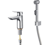 Смеситель для раковины Aquanet Вега с гигиеническим душем хром AQ1012CR