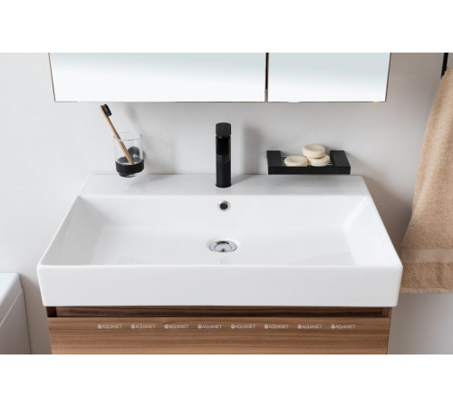 Мыльница Aquanet прямоугольная черный матовый 5611MB