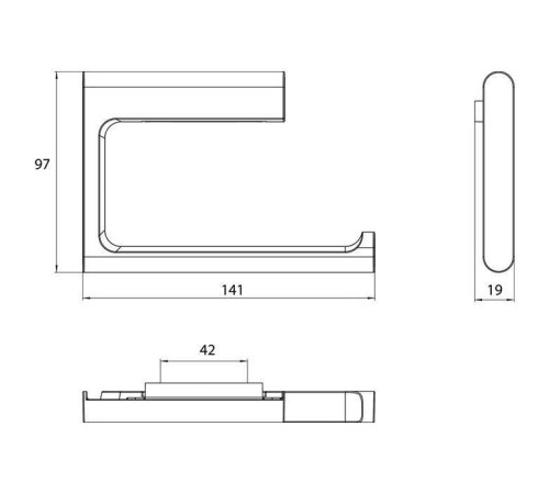 Держатель туалетной бумаги emco Flow без крышки черный 2700 133 00