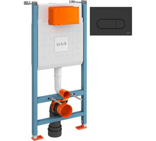 Комплект инсталляция VitrA Core 732-5800-01 и панель смыва Root R черный матовый 800-1874