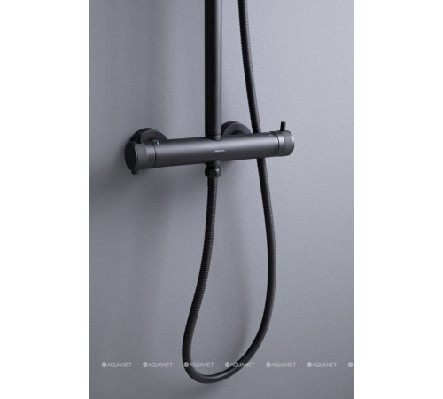 Душевая система Allen Brau Fantasy с термостатом и верхним душем 300 мм черный матовый 5.11001-31