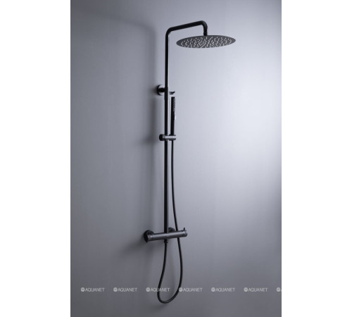 Душевая система Allen Brau Fantasy с термостатом и верхним душем 300 мм черный матовый 5.11001-31