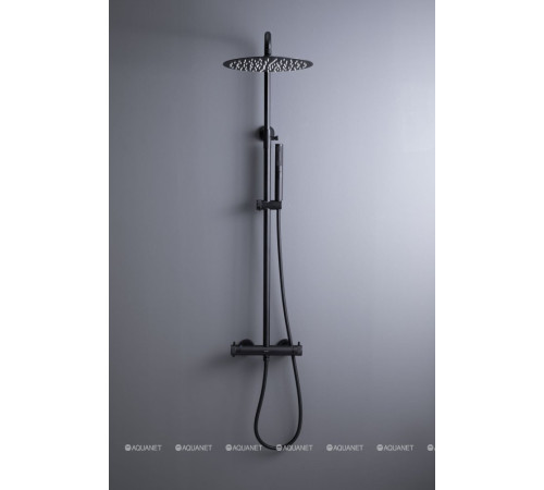 Душевая система Allen Brau Fantasy с термостатом и верхним душем 300 мм черный матовый 5.11001-31