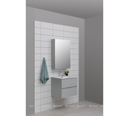 Тумба под раковину Aquanet Алвита New 60 подвесная 2 ящика серый 00277512