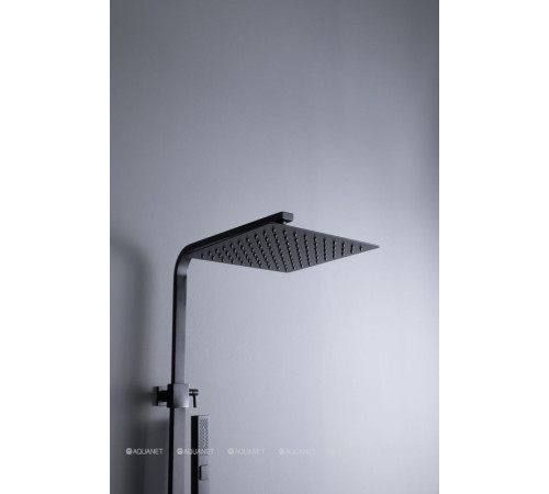 Душевая система Allen Brau INFINITY 2.0 с изливом верхний душ 250x250 мм черный матовый 5.21029-31