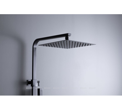 Душевая система Allen Brau INFINITY 2.0 с изливом верхний душ 250x250 мм черный матовый 5.21029-31