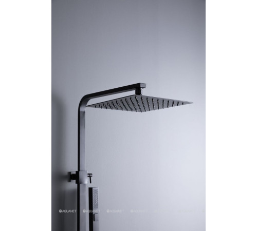 Душевая система Allen Brau INFINITY 2.0 с изливом верхний душ 250x250 мм черный матовый 5.21029-31