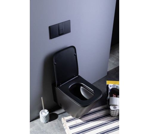 Унитаз подвесной Aquanet TAVR-W BW безободковый с сиденьем Soft Close черный матовый 00287011