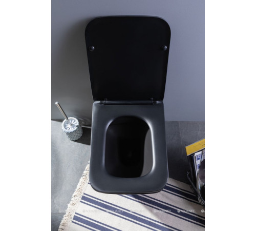 Унитаз подвесной Aquanet TAVR-W BW безободковый с сиденьем Soft Close черный матовый 00287011