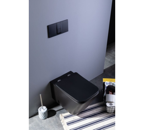 Унитаз подвесной Aquanet TAVR-W BW безободковый с сиденьем Soft Close черный матовый 00287011