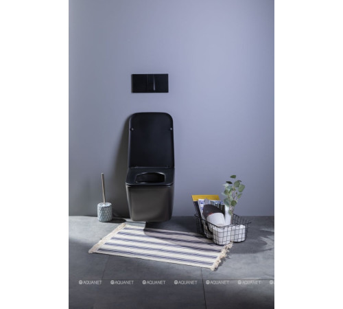 Унитаз подвесной Aquanet TAVR-W BW безободковый с сиденьем Soft Close черный матовый 00287011