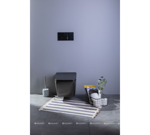 Унитаз подвесной Aquanet TAVR-W BW безободковый с сиденьем Soft Close черный матовый 00287011