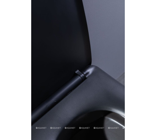 Унитаз подвесной Aquanet TAVR-W BW безободковый с сиденьем Soft Close черный матовый 00287011