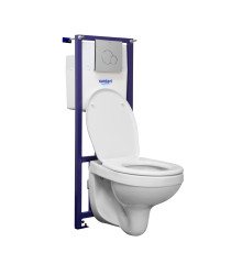 Комплект инсталляция с унитазом Santek Альфа комфорт сиденье микролифт панель хром 1.3816.4.S00.00B.0