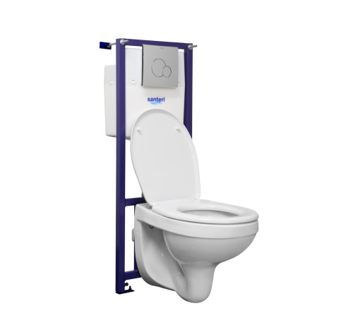 Комплект инсталляция с унитазом Santek Альфа комфорт сиденье микролифт панель хром 1.3816.4.S00.00B.0