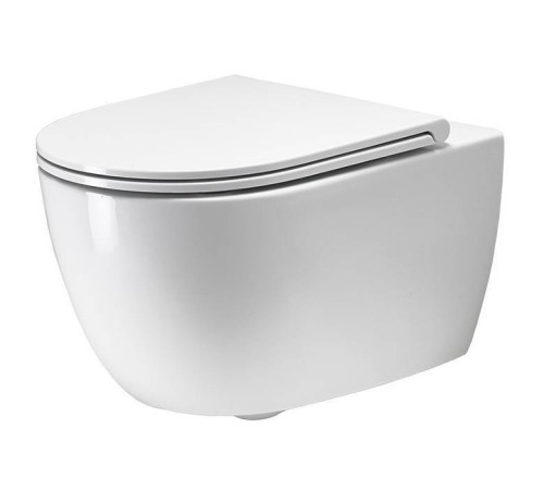 Унитаз подвесной Simas Trevi 56х37 см безободковый белый TRV18 bi