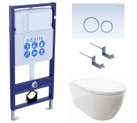 Комплект инсталляции 4 в 1 Aquatek Поларис (рама Standard, унитаз AQ0700-00, сиденье soft-close, панель KDI-0000015) ПОЛАРИС-015
