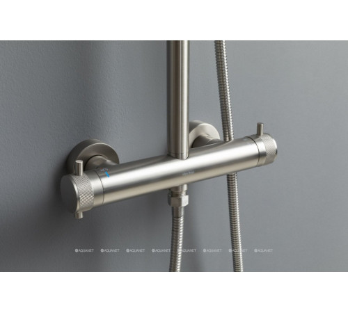 Душевая система Allen Brau Fantasy с термостатом и верхним душем 300 мм брашированный никель 5.11001-BN