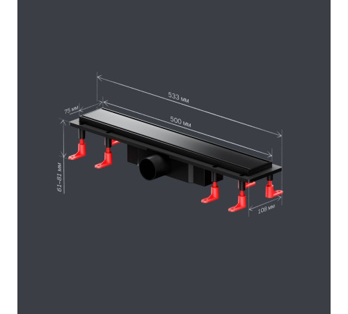 Трап для душа линейный AM.PM PrimeFlow универсальный затвор Tile 50 см W02SC-U11-050-04BM