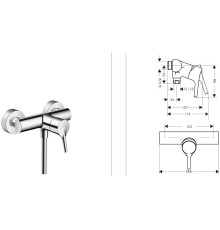 Смеситель для душа Hansgrohe Talis S без эксцентриков и отражателей хром 72601000