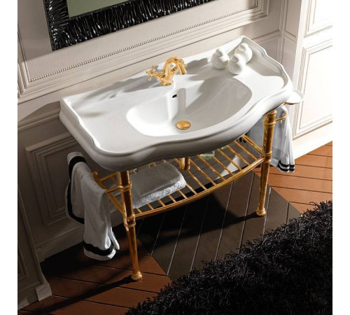 Консоль с раковиной Kerasan Retro 100х46 см напольная золото 7602/105001/730091