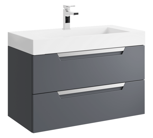 Тумба под умывальник подвесная AQUATON Cube 900х508х445 мм серый CUB0109GR