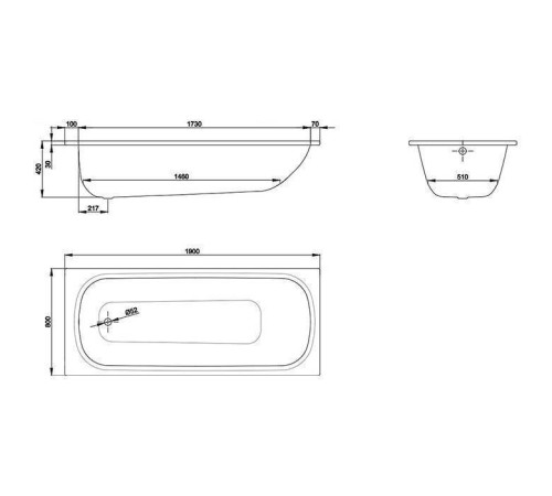 Ванна стальная Bette Form 190х80х42 см антишум Glaze Plus Антислип 2951-000 AD PLUS AR